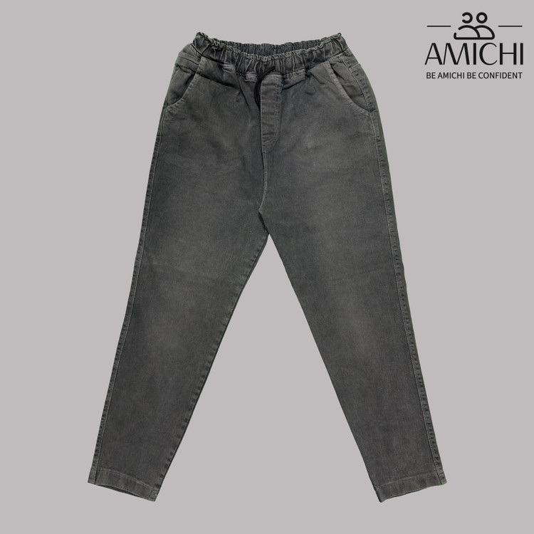 اسلش جین دمپا ساده ذغالی