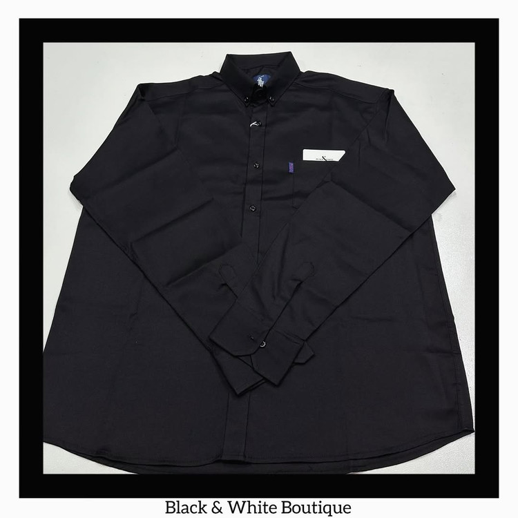 پیراهن مشکی سایز بزرگ مردانه آستین بلند