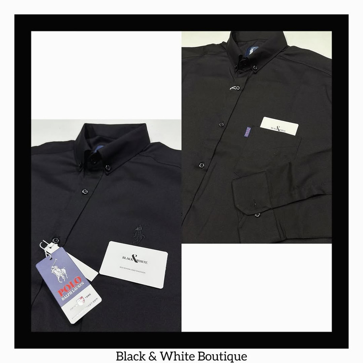 پیراهن مشکی سایز بزرگ مردانه آستین بلند