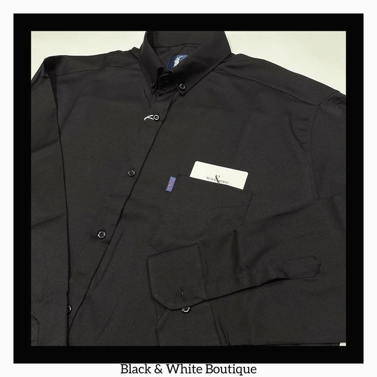 پیراهن مشکی سایز بزرگ مردانه آستین بلند