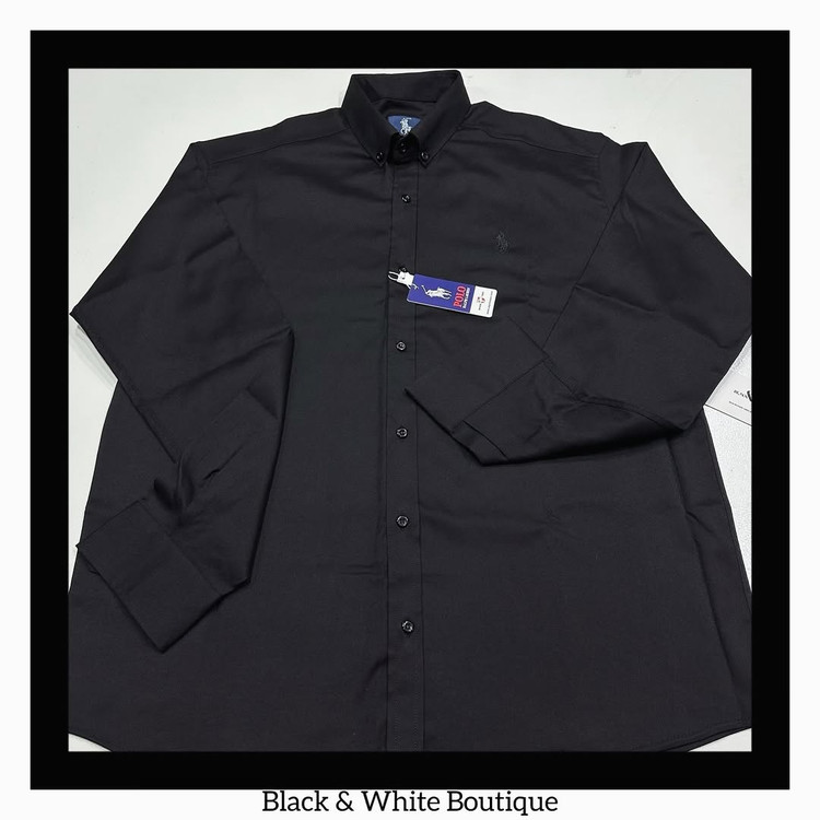 پیراهن مشکی سایز بزرگ مردانه آستین بلند