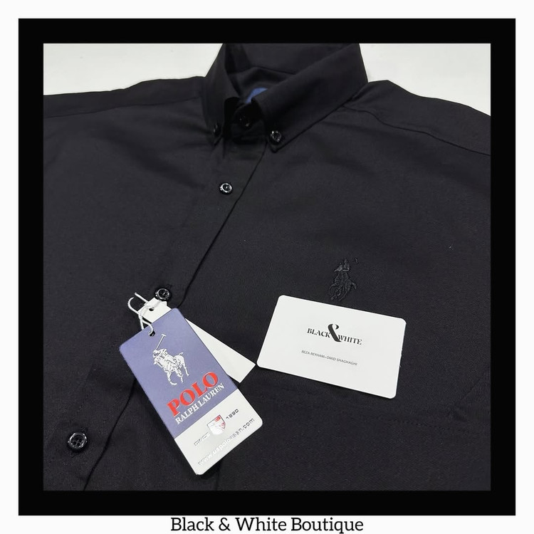 پیراهن مشکی سایز بزرگ مردانه آستین بلند