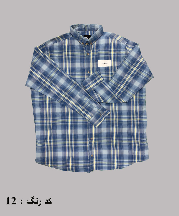 پیراهن مردانه آستین بلند سوپرسایز چهارخونه