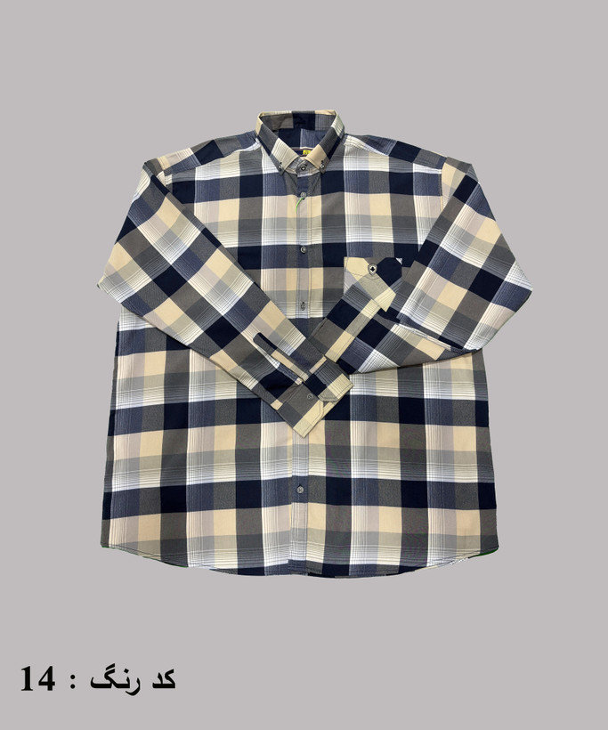 پیراهن مردانه آستین بلند سوپرسایز چهارخونه