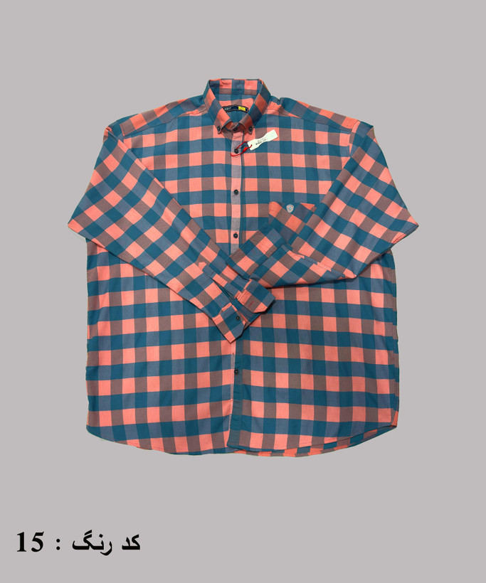 پیراهن مردانه آستین بلند سوپرسایز چهارخونه