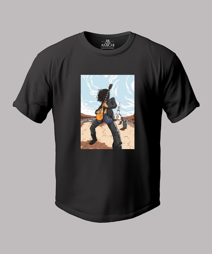 تیشرت نخپنبه مردانه سایزبزرگ یقهگرد چاپی طرح SLASH