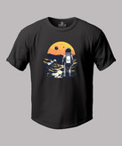 تیشرت مردانه سایزبزرگ یقهگرد چاپی طرح فضانورد