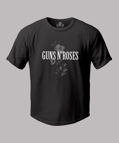 تیشرت مردانه سایزبزرگ یقهگرد چاپی طرح Guns N Roses