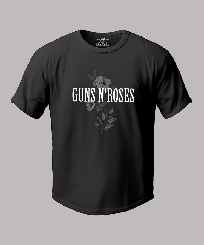 تیشرت مردانه سایزبزرگ یقهگرد چاپی طرح Guns N Roses