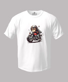 تیشرت مردانه سایزبزرگ یقهگرد چاپیطرح میمون موتورسوار