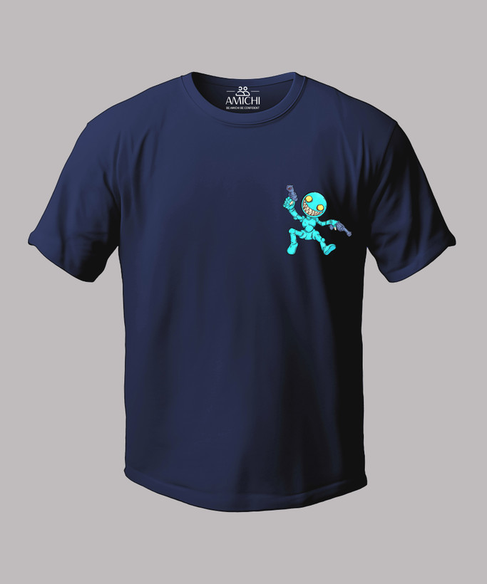 تیشرت نخپنبه مردانه سایزبزرگ یقهگرد چاپیطرح آدمک