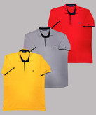 تیشرت سایزبزرگ یقهدار مردانه نخپنبه GAP