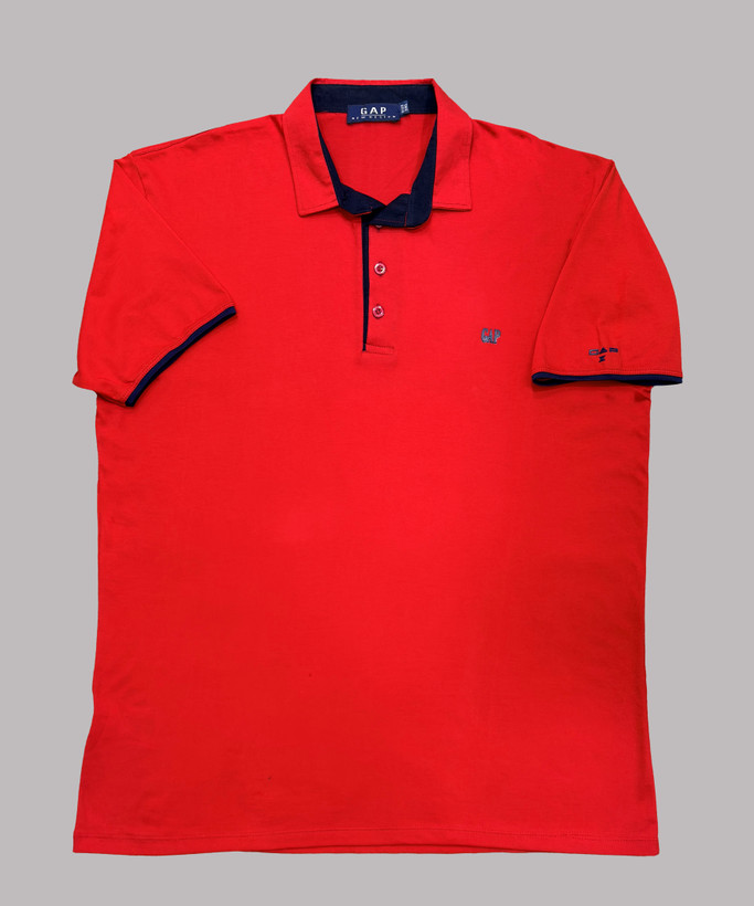 تیشرت سایزبزرگ یقهدار مردانه نخپنبه GAP