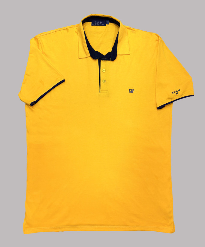 تیشرت سایزبزرگ یقهدار مردانه نخپنبه GAP