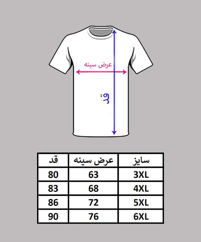 جدول سایزبندی تیشرت سایزبزرگ یقهدار مردانه نخپنبه GAP