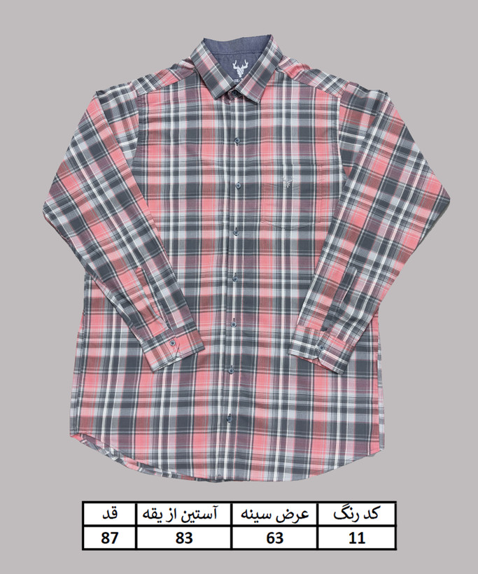 پیراهن سایزبزرگ مردانه چهارخانه تک جیب پنبهکش تک سایز