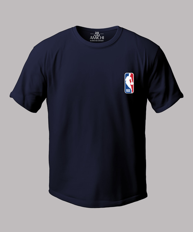 تیشرت مردانه سایزبزرگ یقهگرد چاپی طرح NBA پارچه نخپنبه رنگ سورمهای