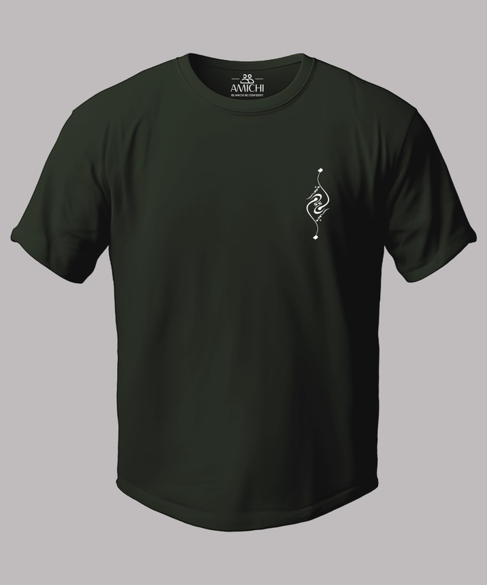 تیشرت مردانه سایزبزرگ یقهگرد چاپی طرح غم مخور پارچه نخپنبه رنگ سبز