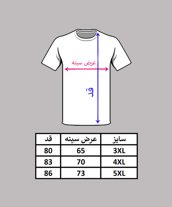 جدول سایزبندی تیشرت مردانه سایزبزرگ یقهدار پارچه جودون با گلدوزی POLO