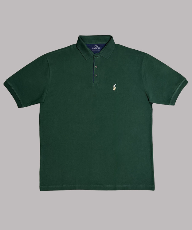 تیشرت مردانه سایزبزرگ یقهدار پارچه جودون با گلدوزی POLO