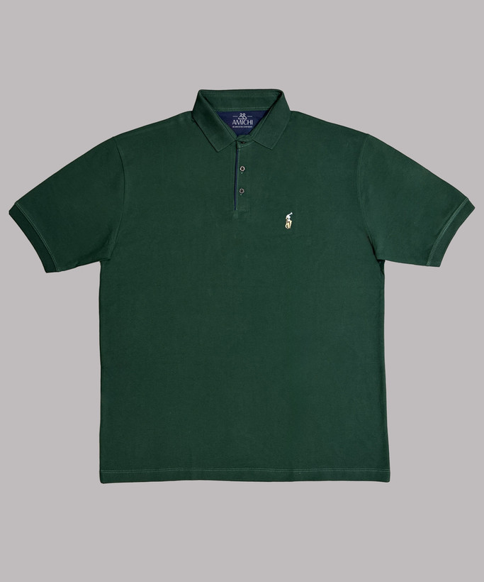 تیشرت مردانه سایزبزرگ یقهدار پارچه جودون با گلدوزی POLO